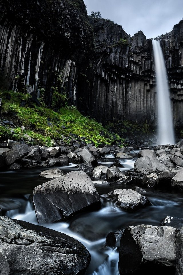 Обои водопад, исландия, чёрный водопад, свартифосс, waterfall, iceland, black waterfall, svartifoss разрешение 2560x1600 Загрузить