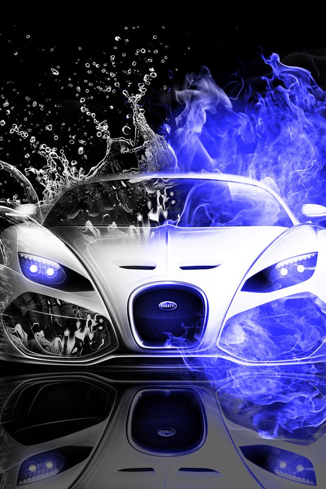 Обои неон, вид, бугатти, neon, view, bugatti разрешение 1920x1080 Загрузить