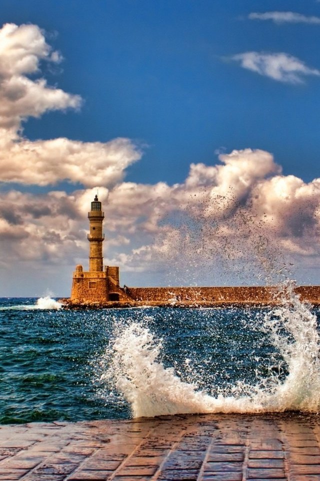 Обои море, маяк, брызги, скамейка, порт, sea, lighthouse, squirt, bench, port разрешение 1920x1080 Загрузить