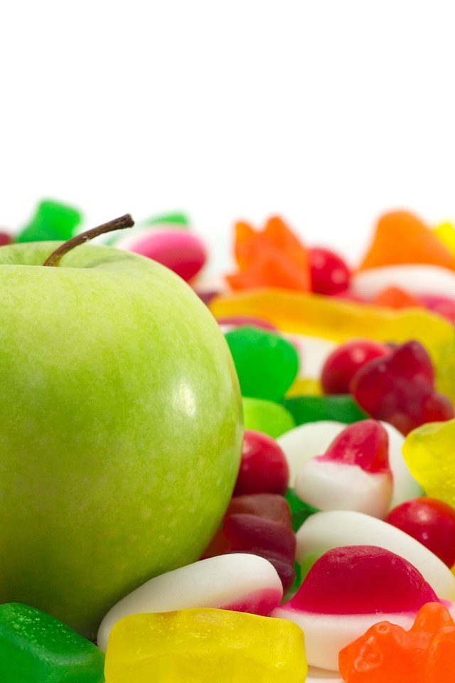 Обои конфеты, яблоко, мармелад, candy, apple, marmalade разрешение 2700x1800 Загрузить