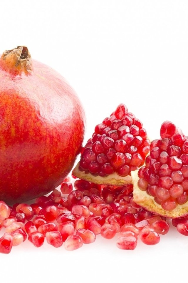 Обои фрукты, зерна, белый фон, плоды, гранат, fruit, grain, white background, garnet разрешение 1920x1122 Загрузить