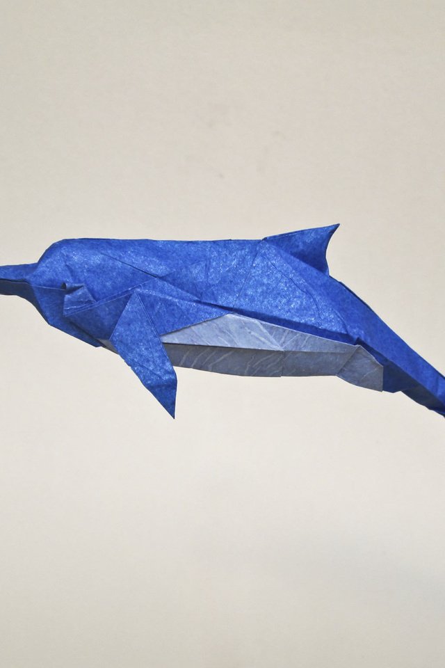 Обои оригами, дельфин, синий дельфин, origami, dolphin, blue dolphin разрешение 2731x2048 Загрузить