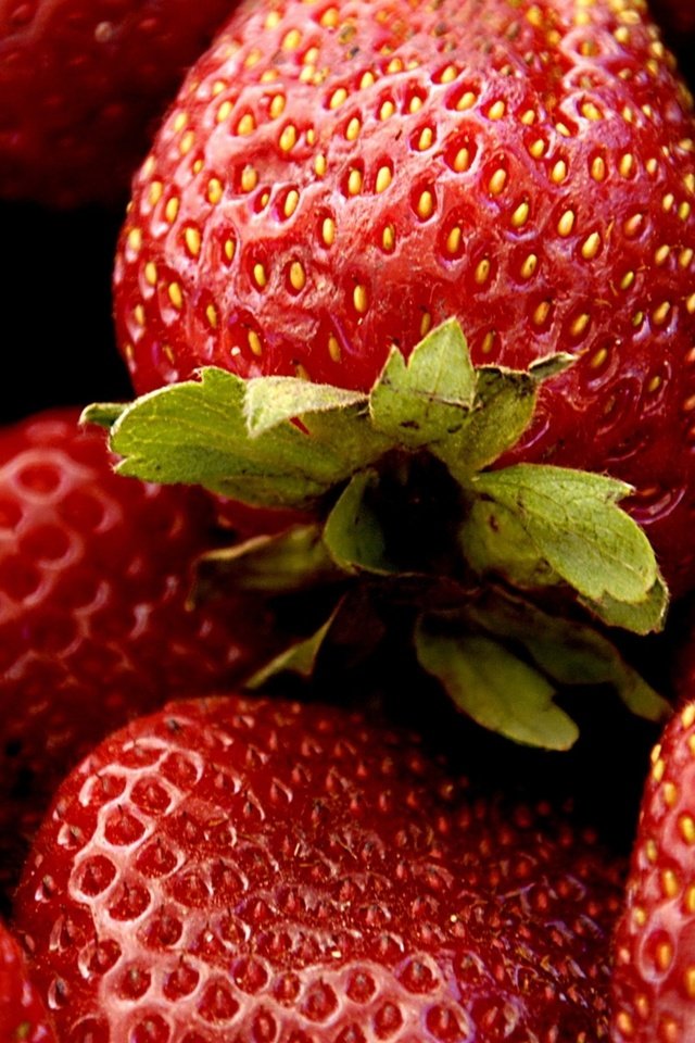 Обои макро, красная, клубника, ягоды, macro, red, strawberry, berries разрешение 1920x1080 Загрузить