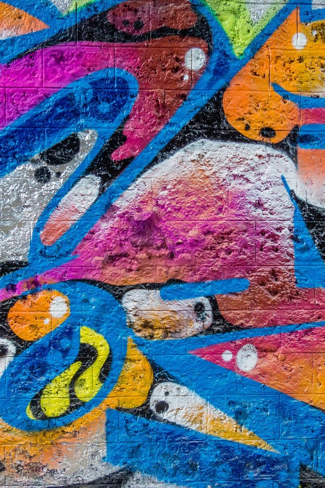 Обои текстура, цвета, стена, граффити, искусство, стрит-арт, texture, color, wall, graffiti, art, street art разрешение 2048x1368 Загрузить