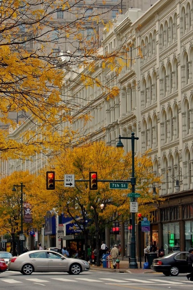 Обои город, осень, улица, the city, autumn, street разрешение 1920x1200 Загрузить