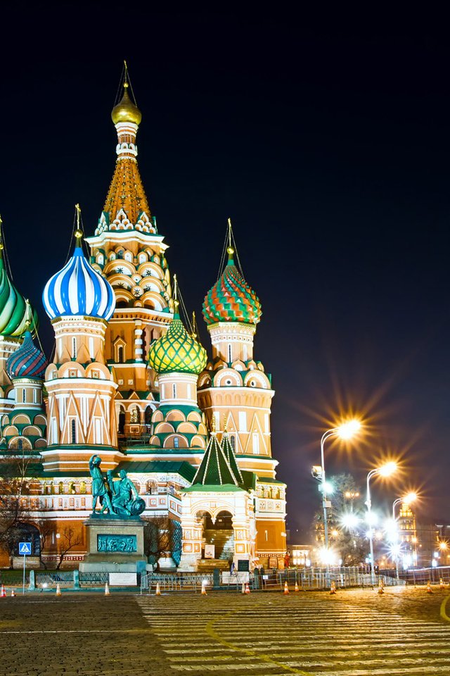 Обои ночь, огни, москва, памятник, собор василия блаженного, night, lights, moscow, monument, st. basil's cathedral разрешение 1920x1200 Загрузить