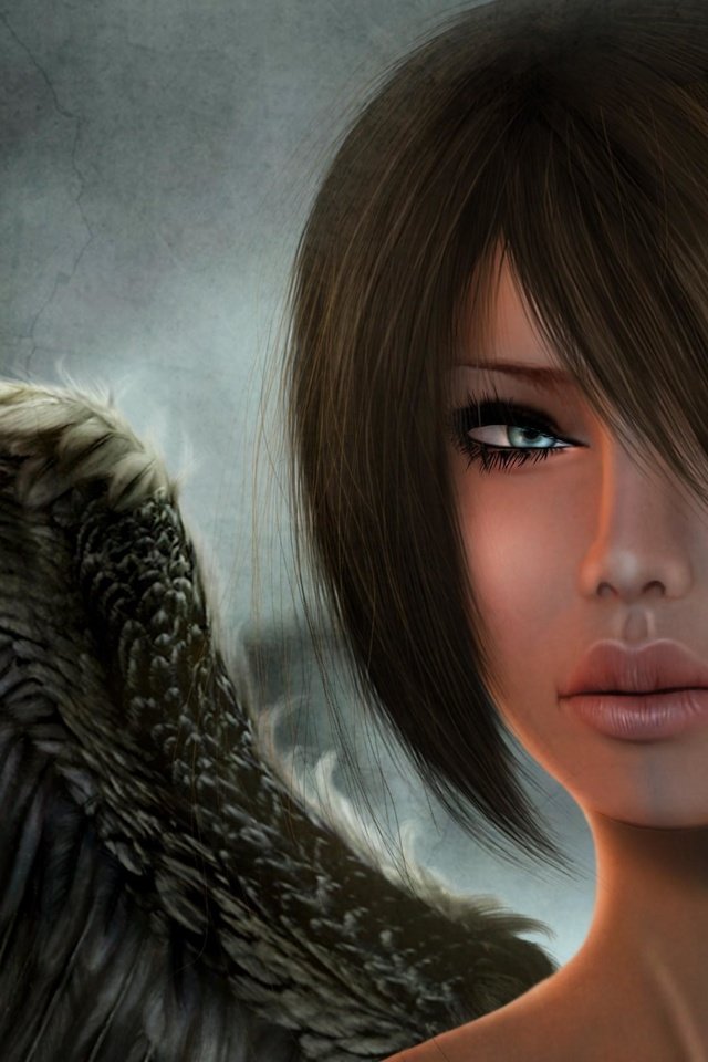 Обои девушка, взгляд, крылья, рендеринг, ангел, лицо, 3д, girl, look, wings, rendering, angel, face, 3d разрешение 2950x1878 Загрузить