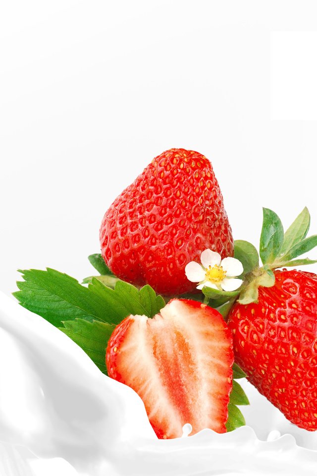 Обои клубника, ягоды, молоко, strawberry, berries, milk разрешение 7000x4884 Загрузить