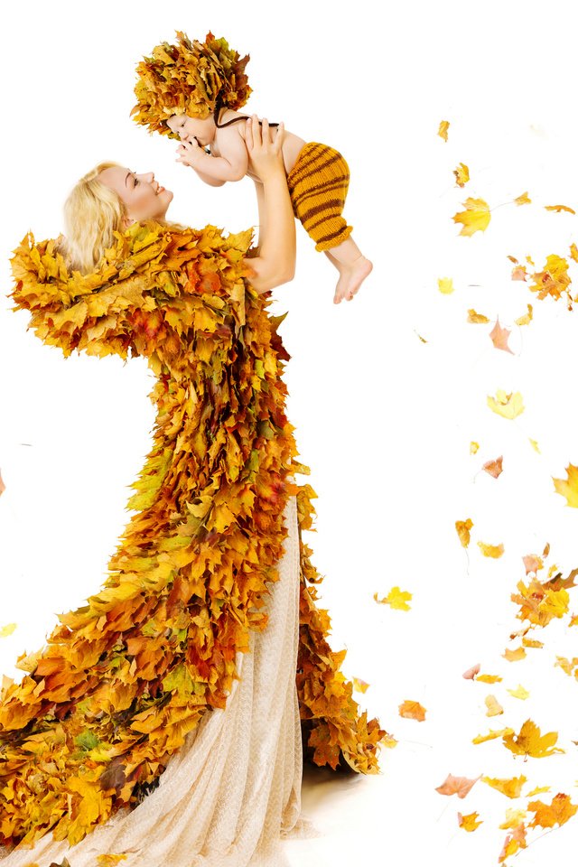 Обои листья, осень, радость, ребенок, женщина, осен,  листья, дитя, leaves, autumn, joy, child, woman разрешение 2880x2361 Загрузить