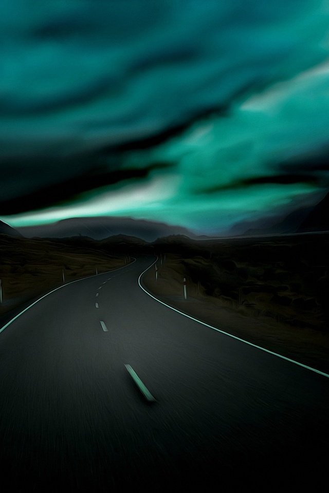 Обои дорога, ночь, горы, природа, road, night, mountains, nature разрешение 2560x1440 Загрузить