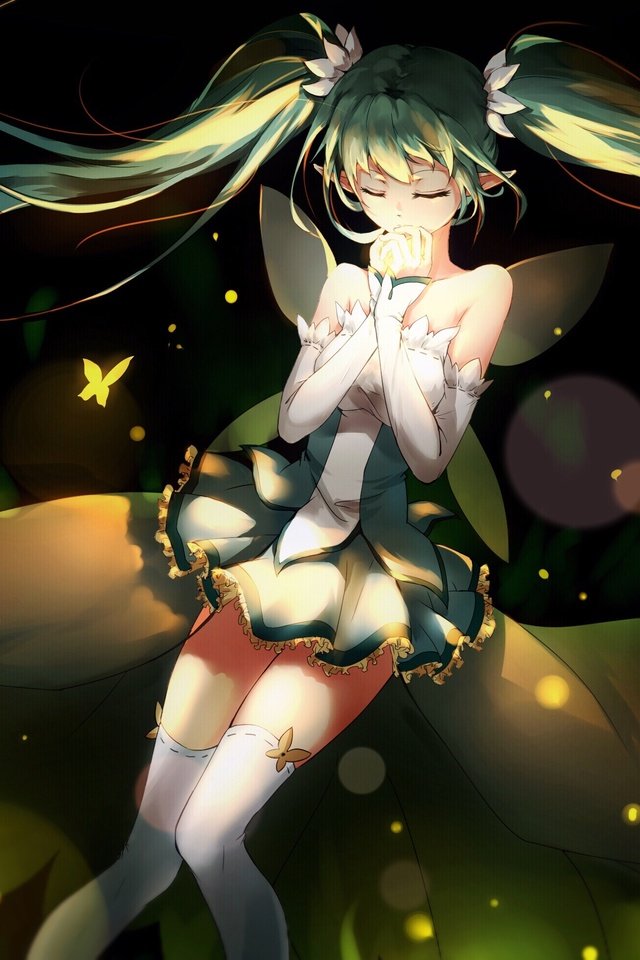 Обои арт, девушка, аниме, вокалоид, бабочки, мику хацунэ, art, girl, anime, vocaloid, butterfly, hatsune miku разрешение 3181x1968 Загрузить