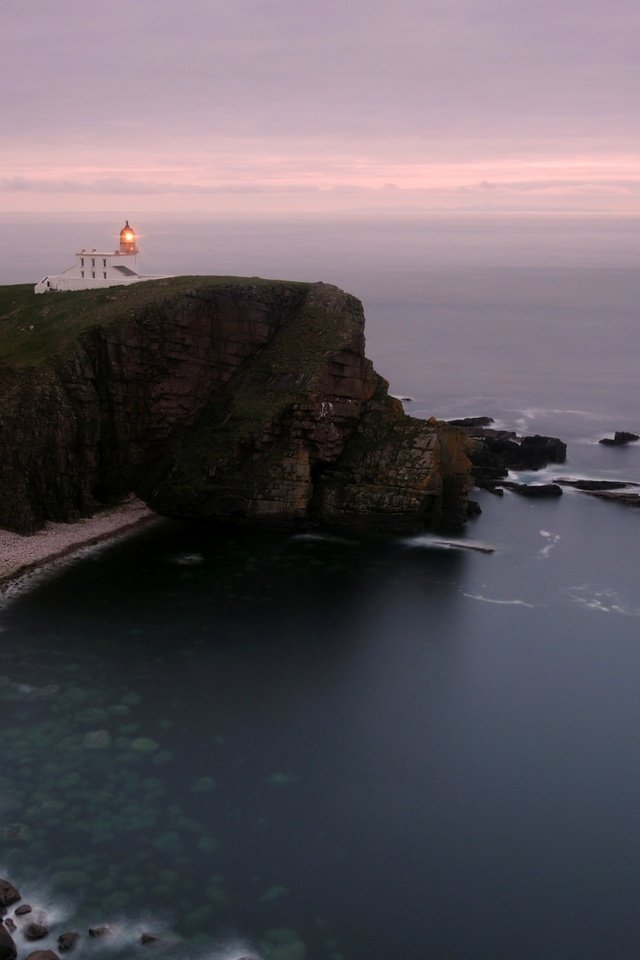 Обои вечер, камни, фото, пейзаж, море, скала, маяк, обрыв, the evening, stones, photo, landscape, sea, rock, lighthouse, open разрешение 2560x1600 Загрузить