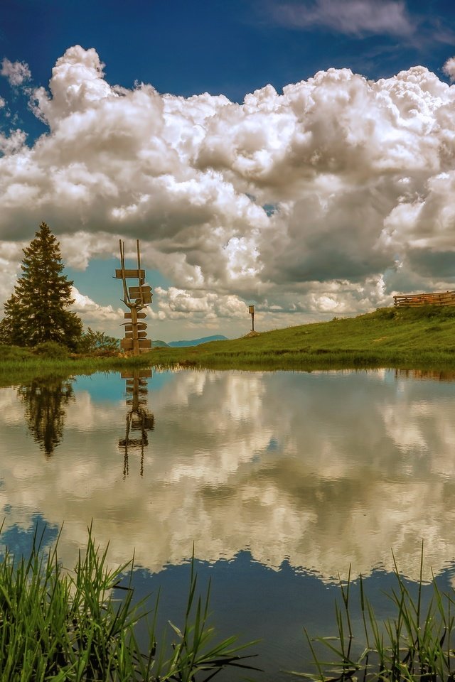 Обои небо, велика планина, облака, velika planina, озеро, природа, отражения, неба, на природе, лейка, словения, the sky, big mountain, clouds, lake, nature, reflection, sky, slovenia разрешение 4000x3000 Загрузить