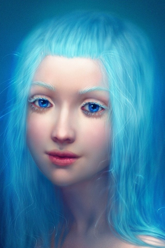 Обои девушка, взгляд, волосы, лицо, синие волосы, girl, look, hair, face, blue hair разрешение 1920x1311 Загрузить