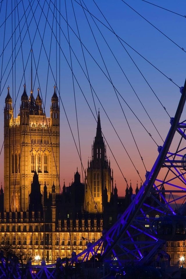 Обои ночь, парламент, огни, лондон, колесо обозрения, башня, англия, биг-бен, вестминстерский дворец, night, parliament, lights, london, ferris wheel, tower, england, big ben, the palace of westminster разрешение 1920x1080 Загрузить