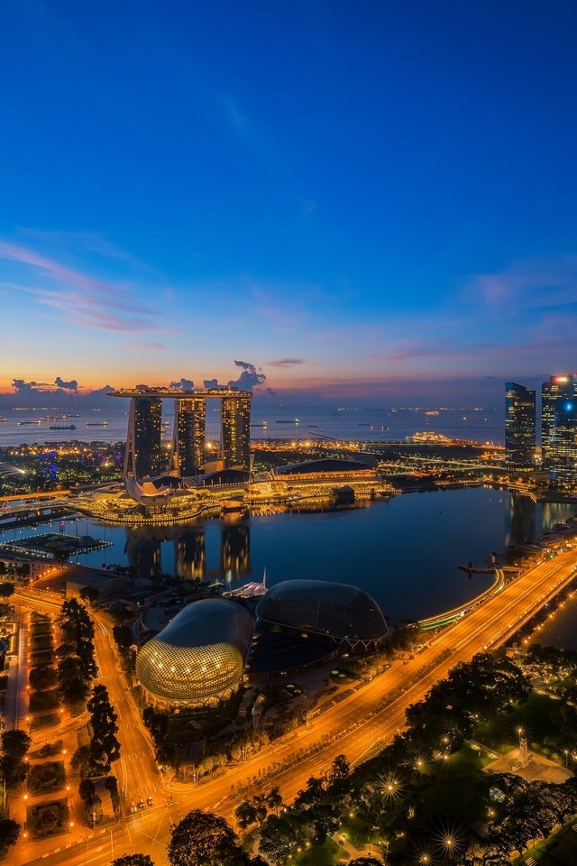 Обои ночь, огни, панорама, небоскребы, сингапур, night, lights, panorama, skyscrapers, singapore разрешение 2048x1365 Загрузить