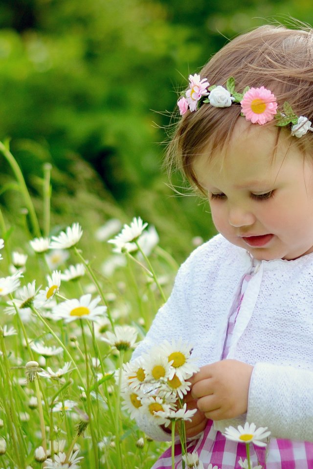 Обои цветы, настроение, дети, девочка, ромашки, flowers, mood, children, girl, chamomile разрешение 2048x1357 Загрузить