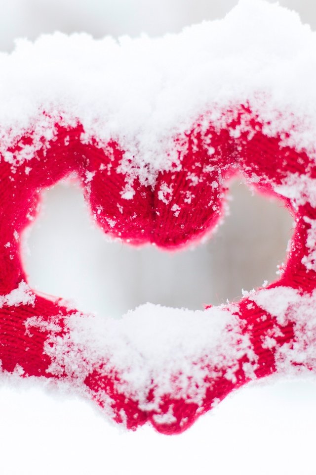 Обои снег, зима, сердце, любовь, руки, snow, winter, heart, love, hands разрешение 2555x1600 Загрузить