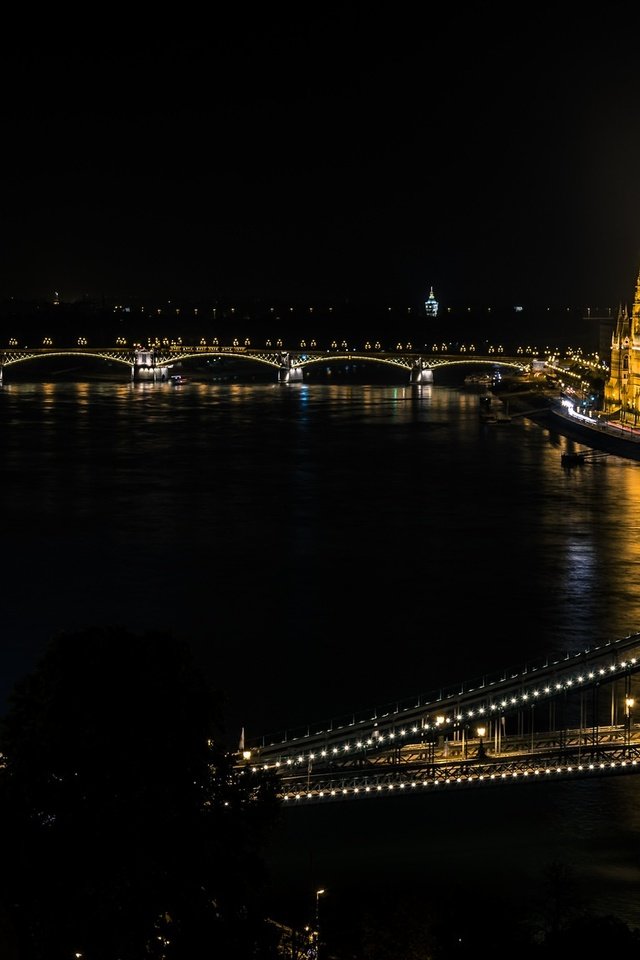 Обои венгрия, будапешт, цепной мост, река дунай, hungary, budapest, chain bridge, the danube river разрешение 2048x1152 Загрузить