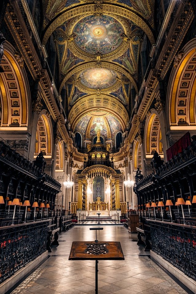 Обои лондон, англия, архитектура, религия, неф, собор святого павла, london, england, architecture, religion, the nave, st. paul's cathedral разрешение 2048x1286 Загрузить