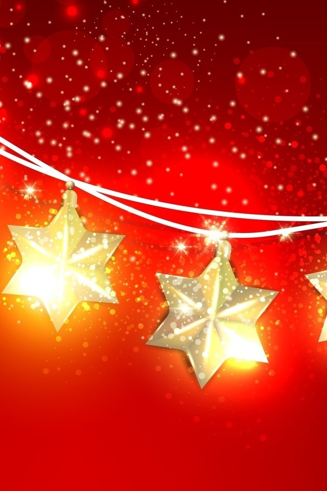 Обои звезды, праздник, рождество, гирлянда, красный фон, stars, holiday, christmas, garland, red background разрешение 2560x1600 Загрузить