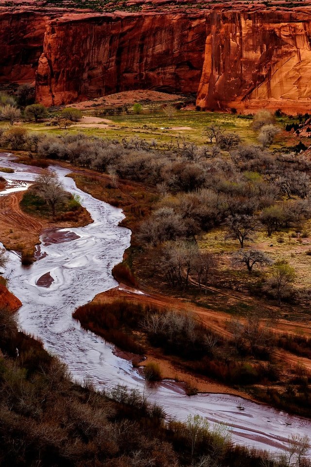 Обои река, скалы, каньон, штат аризона, каньон-де-шей, river, rocks, canyon, arizona, canyon de shay разрешение 2048x1228 Загрузить