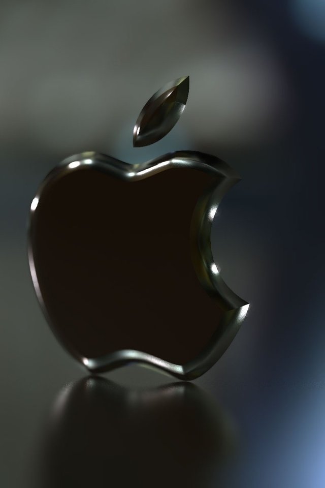 Обои отражение, логотип, черный фон, эппл, reflection, logo, black background, apple разрешение 1920x1200 Загрузить