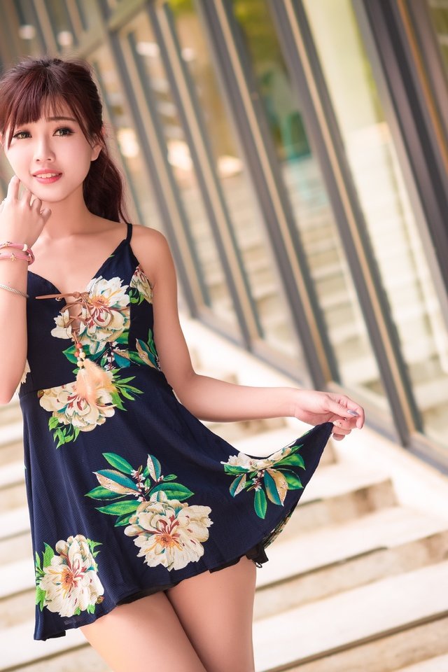 Обои девушка, платье, азиатка, girl, dress, asian разрешение 7360x4912 Загрузить