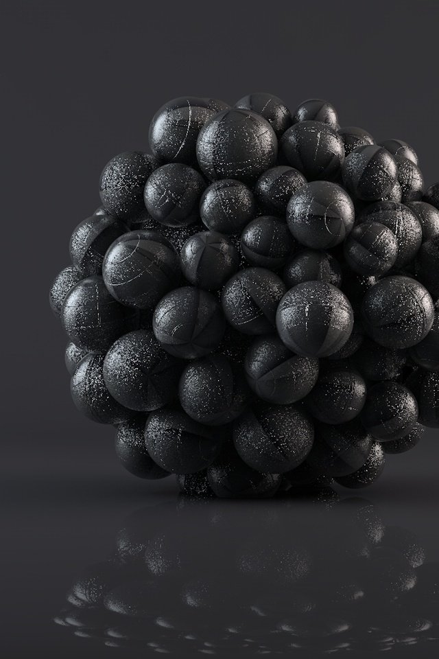 Обои шары, абстракция, отражение, блики, чёрные, 3д, balls, abstraction, reflection, glare, black, 3d разрешение 1920x1080 Загрузить