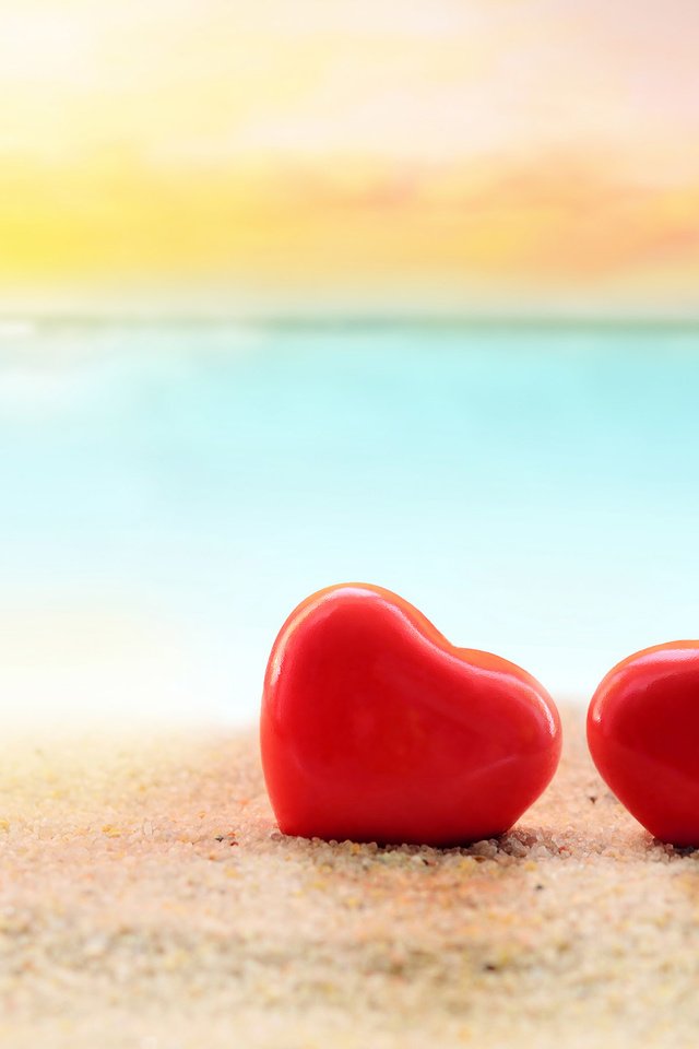 Обои песок, пляж, любовь, сердечки, sand, beach, love, hearts разрешение 2880x1800 Загрузить