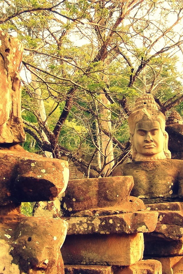 Обои статуи, камбоджа, ангкор ват, храмовый комплекс, statues, cambodia, angkor wat, the temple complex разрешение 1920x1080 Загрузить