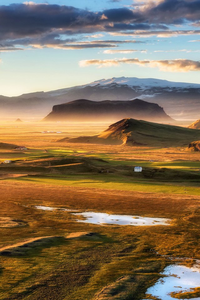Обои небо, облака, горы, исландия, плато, the sky, clouds, mountains, iceland, plateau разрешение 4400x2475 Загрузить