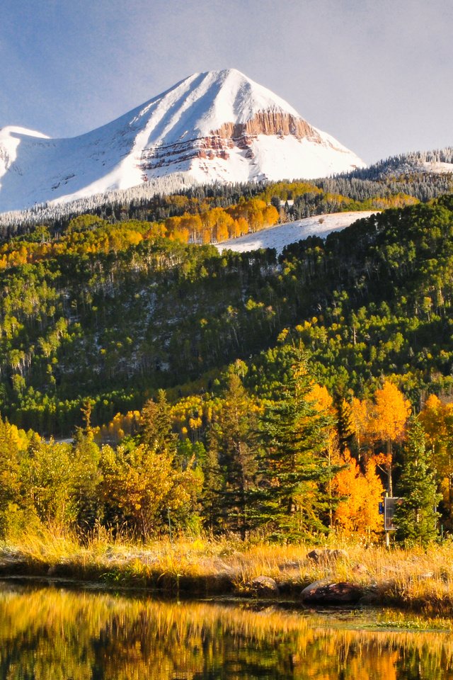 Обои озеро, горы, природа, лес, отражение, пейзаж, осень, kit frost, lake, mountains, nature, forest, reflection, landscape, autumn разрешение 3840x2400 Загрузить