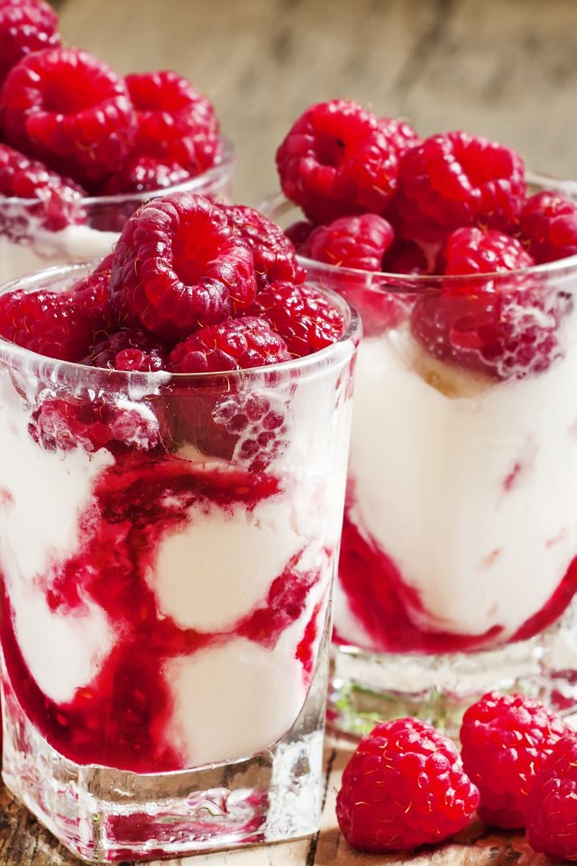 Обои малина, сливки, десерт, крем, raspberry, cream, dessert разрешение 3840x2400 Загрузить