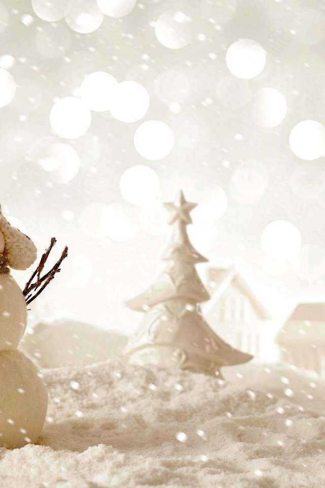 Обои снег, новый год, зима, снеговик, рождество, snow, new year, winter, snowman, christmas разрешение 2880x1800 Загрузить