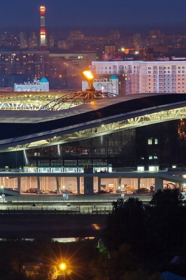 Обои ночь, город, казань, арена, татарстан, night, the city, kazan, arena, tatarstan разрешение 1920x1080 Загрузить