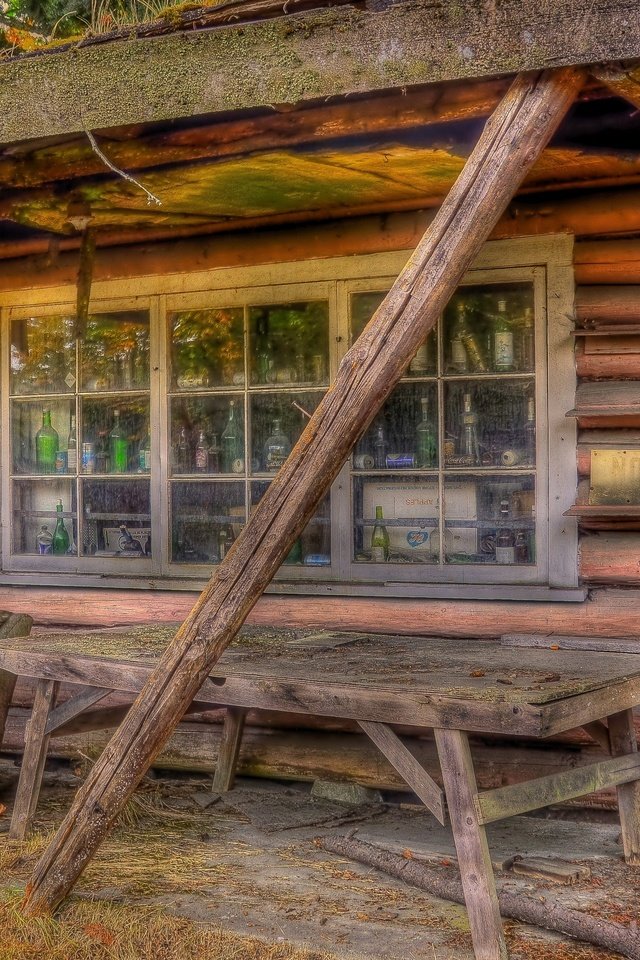 Обои лес, домик, окна, сруб, бревна, forest, house, windows, frame, logs разрешение 3840x2160 Загрузить