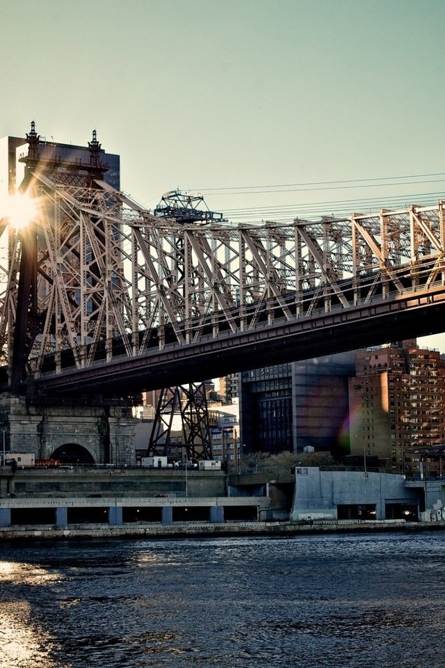 Обои утро, мост, город, мегаполис, сша, нью-йорк, квинсборо мост, morning, bridge, the city, megapolis, usa, new york, the queensboro bridge разрешение 1920x1200 Загрузить