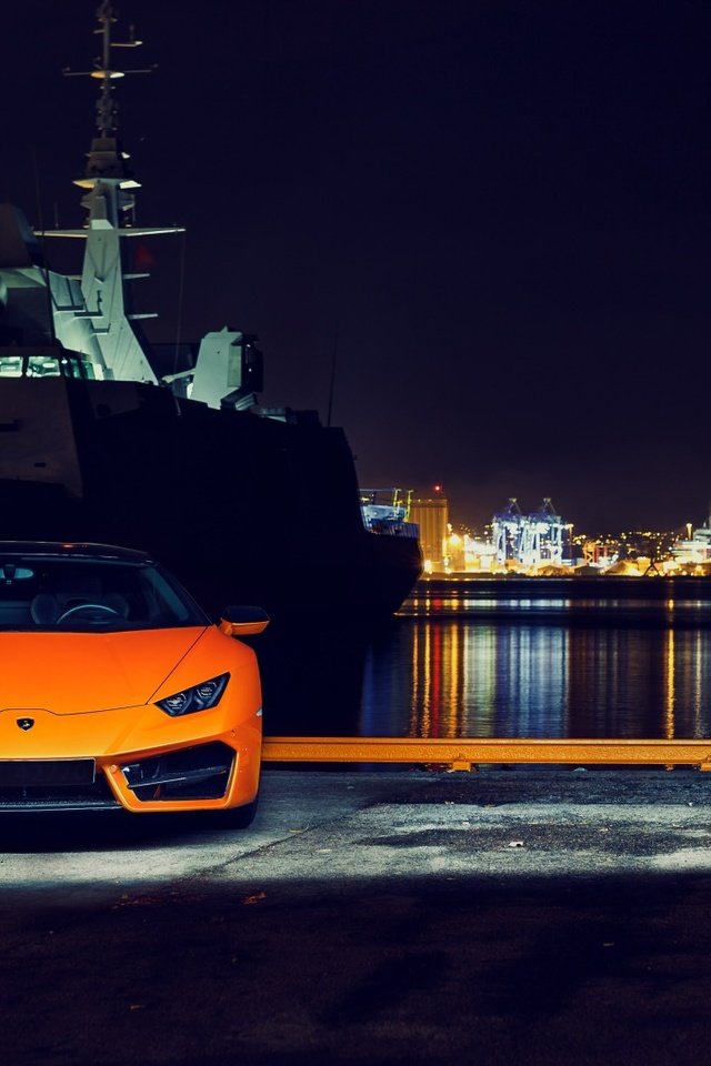 Обои ночь, огни, корабль, авто, порт, lamborghini huracan, night, lights, ship, auto, port разрешение 1920x1080 Загрузить