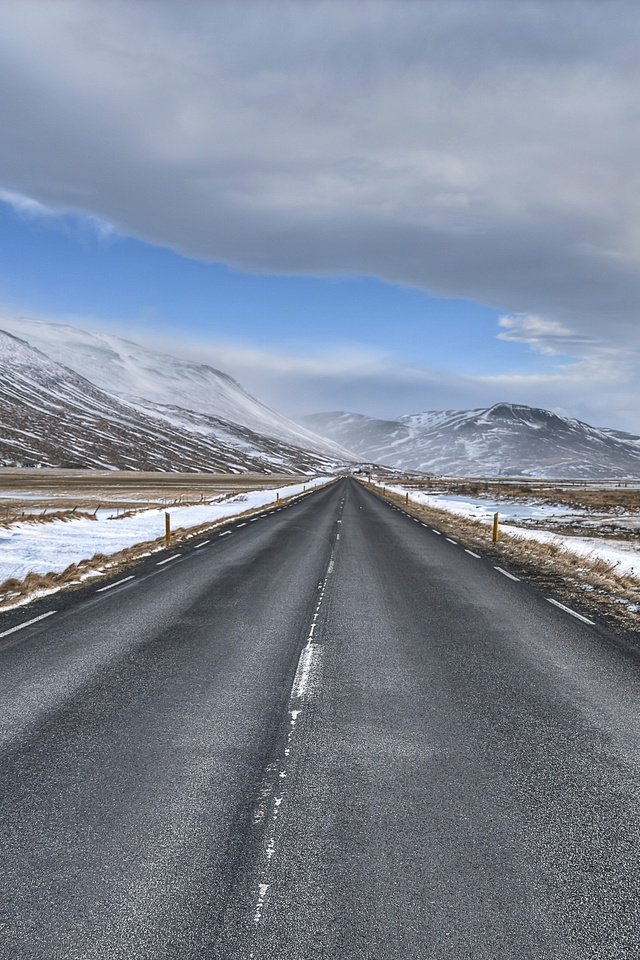 Обои дорога, снег, road, snow разрешение 3840x2160 Загрузить