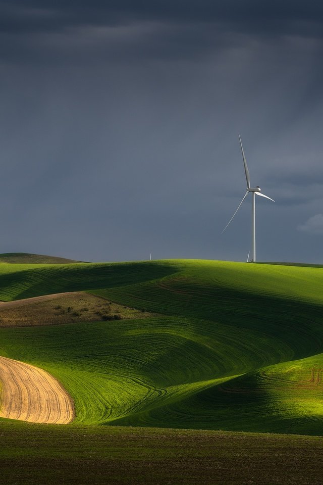 Обои холмы, поля, ветряки, луга, hills, field, windmills, meadows разрешение 2048x1365 Загрузить