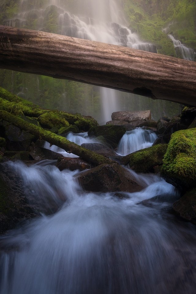 Обои камни, валуны, зелень, водопад, поток, мох, бревно, водопады, каскад, stones, boulders, greens, waterfall, stream, moss, log, waterfalls, cascade разрешение 2048x1391 Загрузить