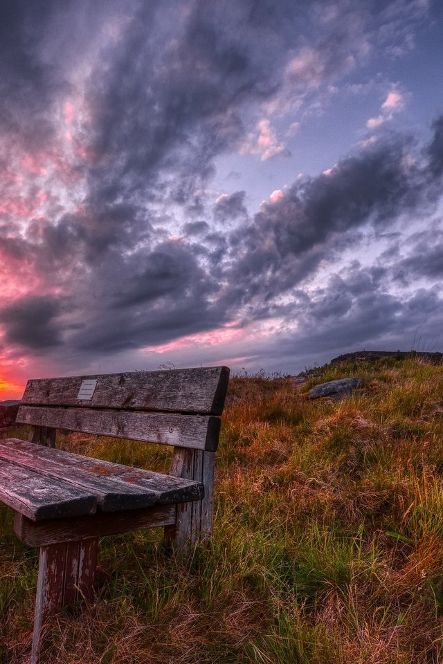 Обои природа, закат, скамья, nature, sunset, bench разрешение 2048x1300 Загрузить