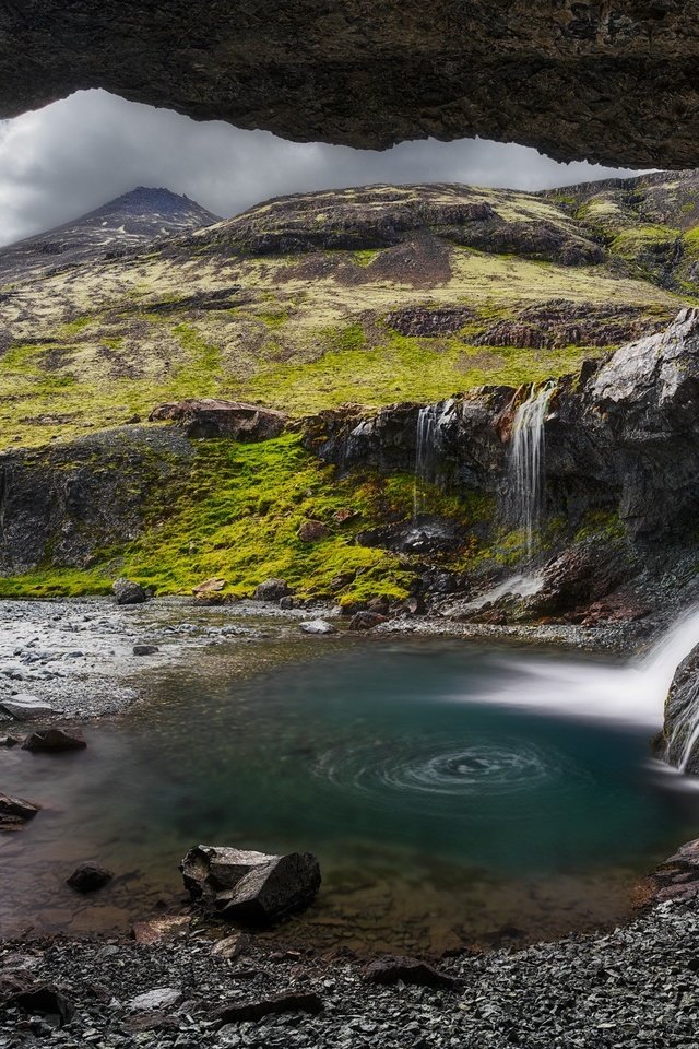 Обои водопад, исландия, waterfall, iceland разрешение 2000x1300 Загрузить