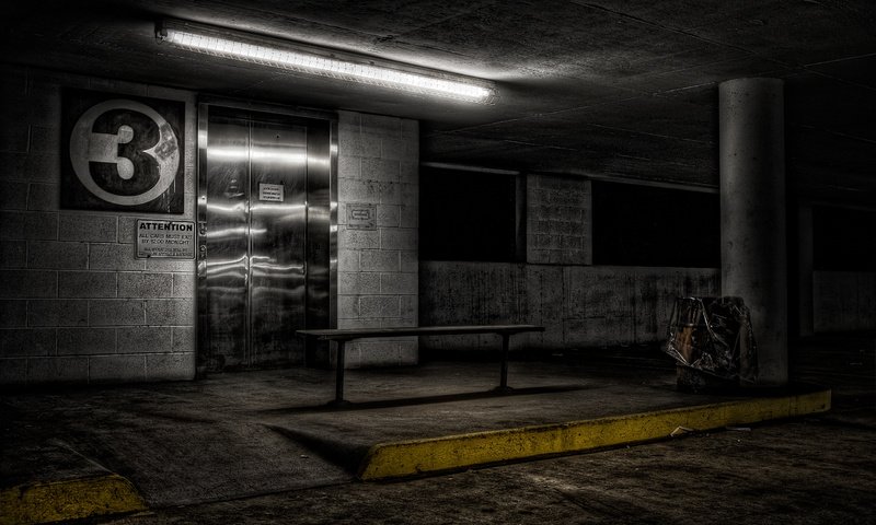 Обои лифт, парковка, скамья, lift, parking, bench разрешение 2560x1600 Загрузить