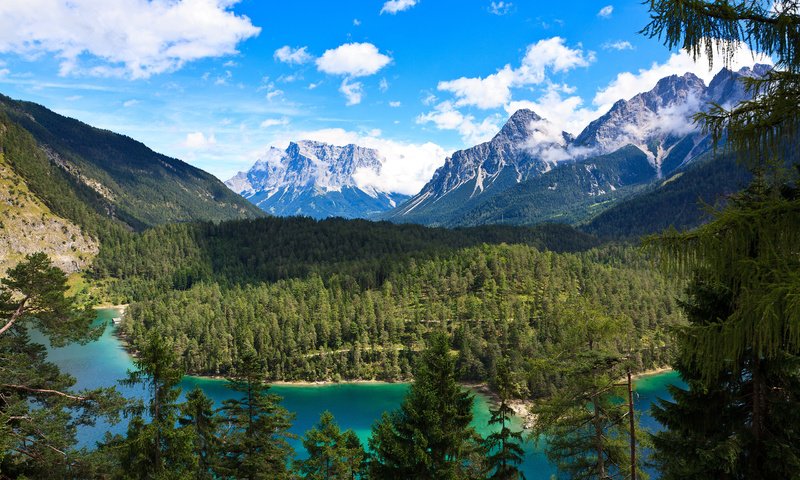 Обои горы, rasthaus zugspitzblick, австрия, mountains, austria разрешение 2560x1600 Загрузить