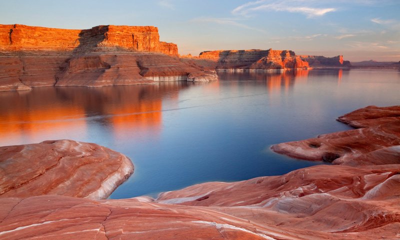 Обои скалы, юта, озеро пауэлл, глен-каньон, reflection canyon, rocks, utah, lake powell, glen canyon разрешение 1920x1200 Загрузить