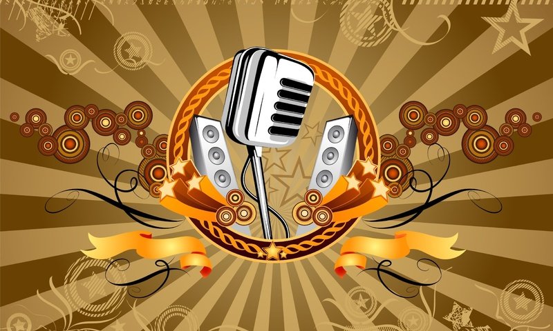 Обои вектор, микрофон, музыка, vector, microphone, music разрешение 2560x1600 Загрузить