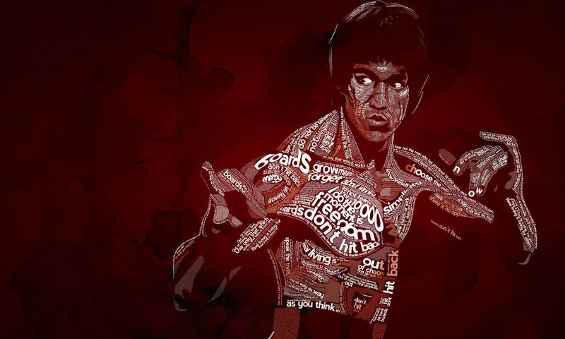 Обои типографика, брюс ли, be water, nautilus d, typography, bruce lee разрешение 1920x1080 Загрузить