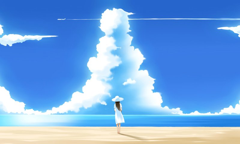 Обои небо, облака, пляж, лето, the sky, clouds, beach, summer разрешение 1920x1080 Загрузить